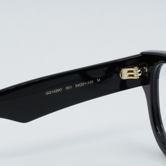Gucci GG1429O 001 Eyeglasses Black 54mm Square Frame - Picture 8 of 11